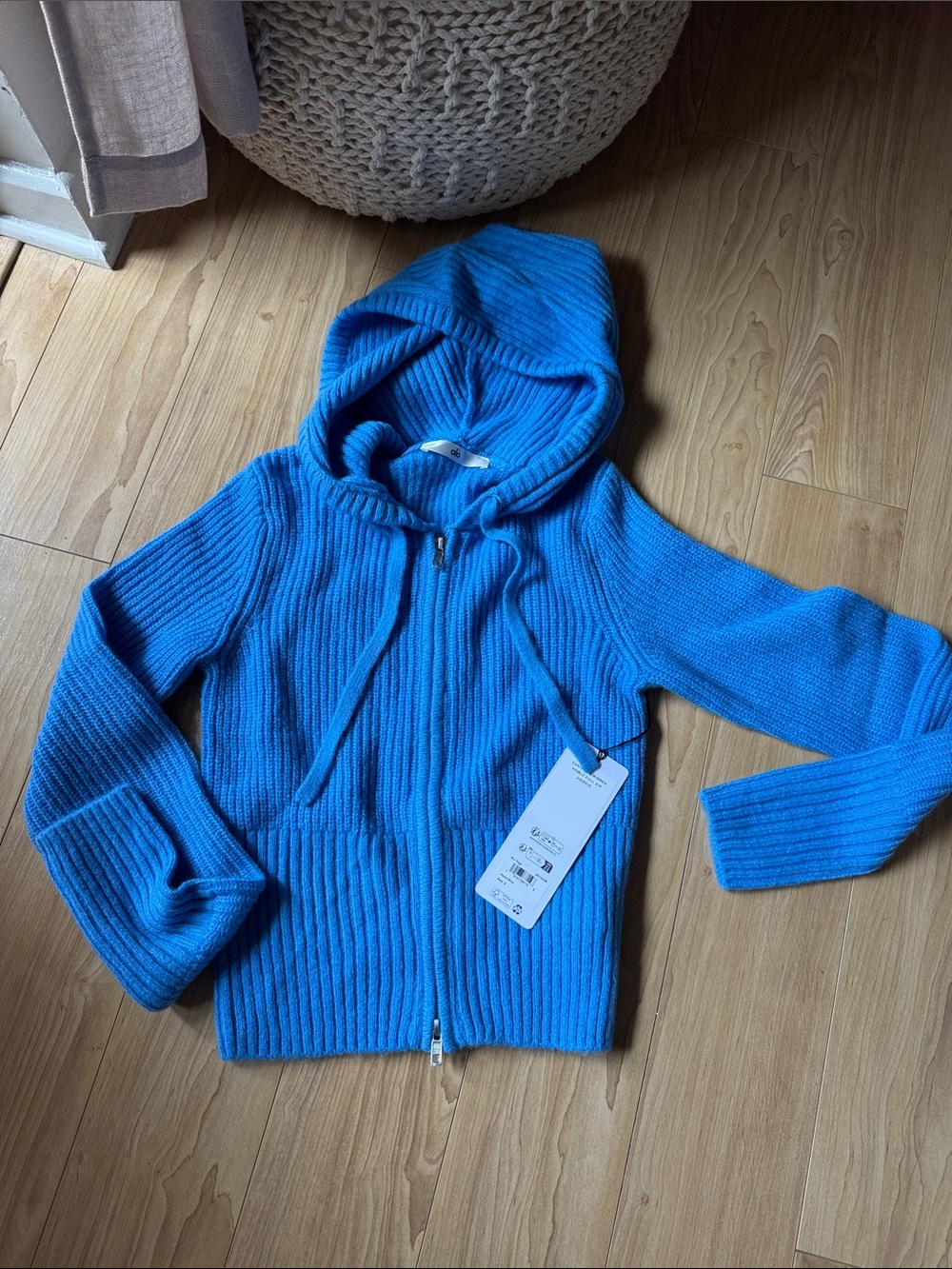 ALO Yoga Cashmere Ribbed Noble Full Zip Hoodie